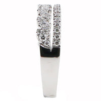14Kt White Gold 2 Row Stackable Band with Natural Diamonds