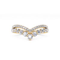 14Kt Yellow Gold Double Row 0.49cttw Natural Diamond Tiara Anniversary Band