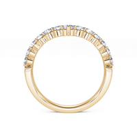 14Kt Yellow Gold Double Row 0.49cttw Natural Diamond Tiara Anniversary Band