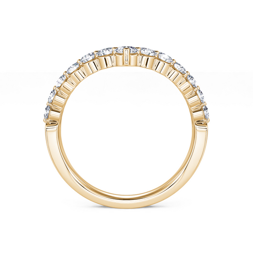 14Kt Yellow Gold Double Row 0.49cttw Natural Diamond Tiara Anniversary Band