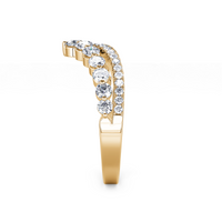 14Kt Yellow Gold Double Row 0.49cttw Natural Diamond Tiara Anniversary Band