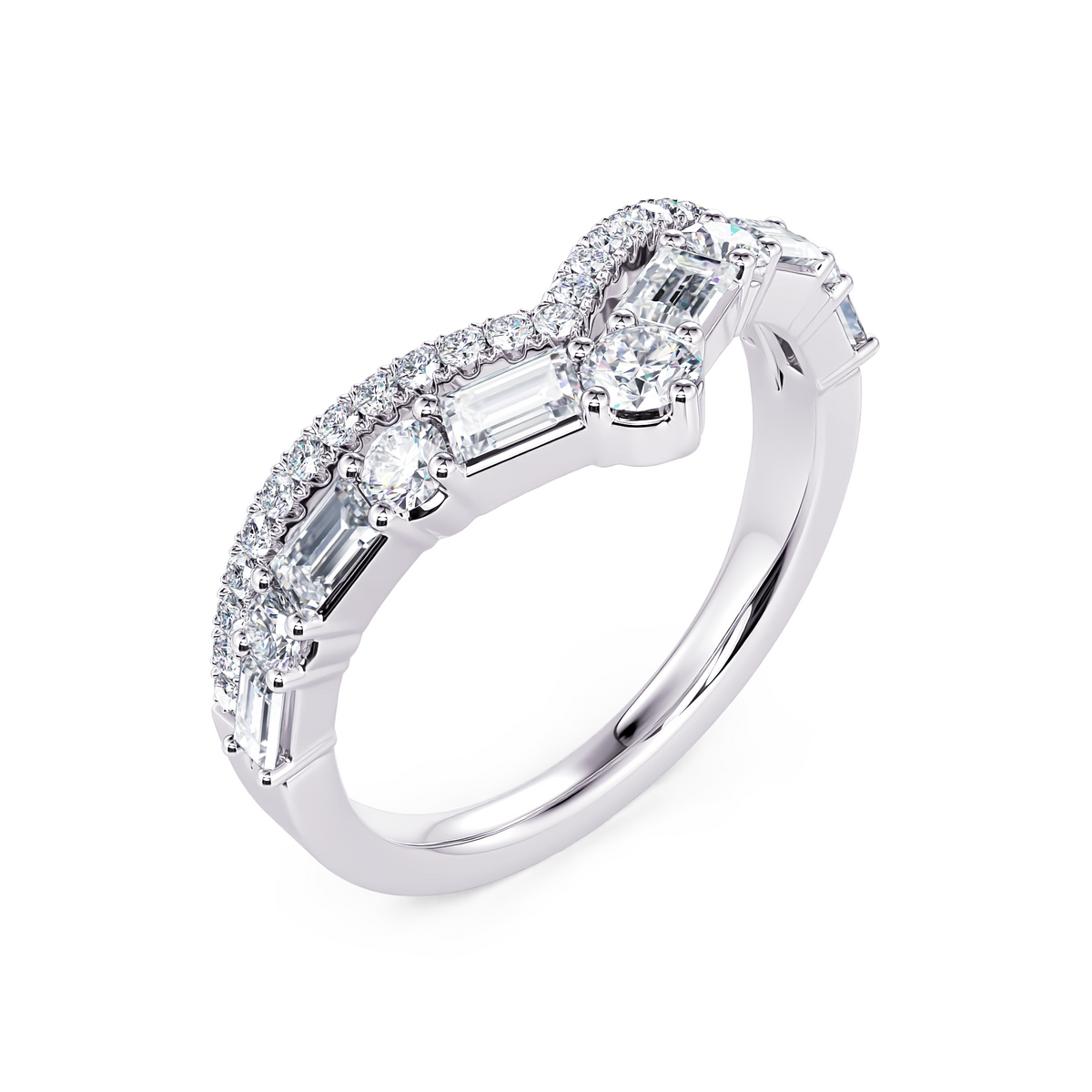 14Kt White Gold Tiara Band with .31cttw Round Natural Diamonds