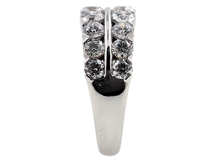 14Kt White Gold Double Band With 2cttw Round Natural Diamonds