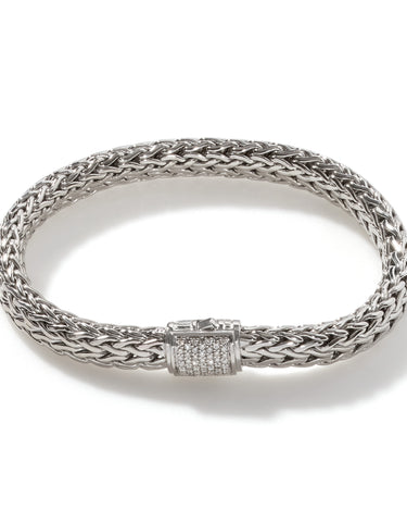 John Hardy Sterling Silver Medium Icon Diamond Pave Bracelet