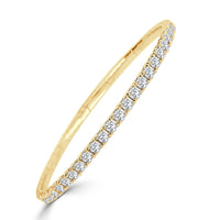 14Kt Yellow Gold Flex Bangle Bracelet With 2cttw Natural Diamonds