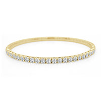 14Kt Yellow Gold Flex Bangle Bracelet With 2cttw Natural Diamonds