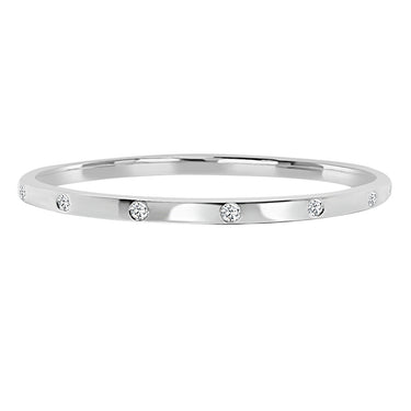 14Kt White Gold Bangle Bracelet with Natural Diamonds