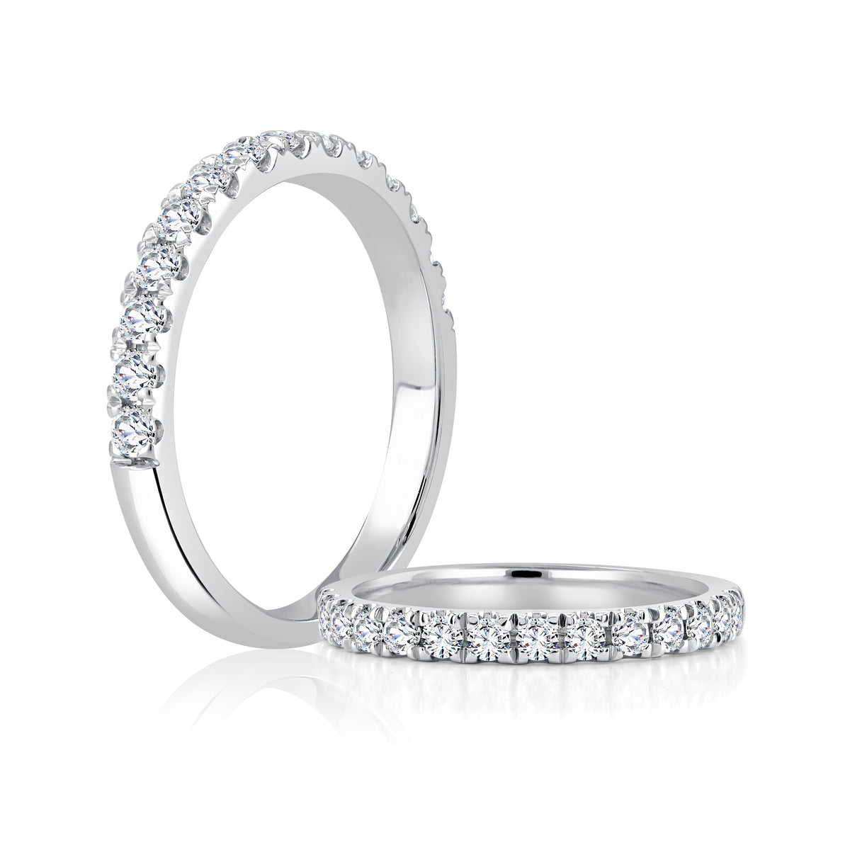 Fire & Ice 18Kt White Gold Low Profile Diamond Band