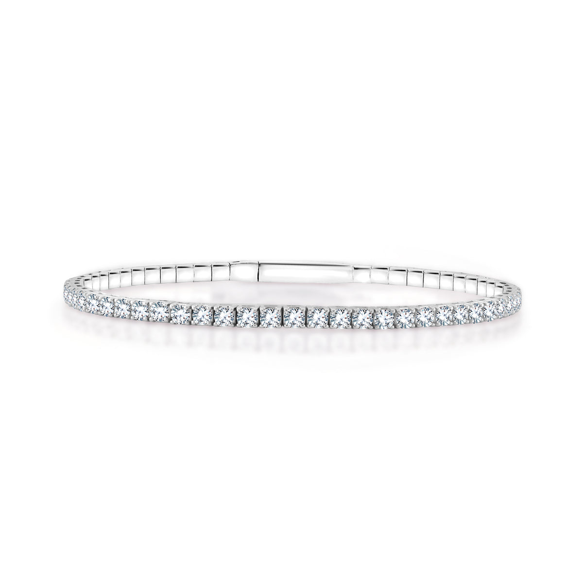 14Kt White Gold Tennis Bracelet with 2Cttw Natural Diamonds