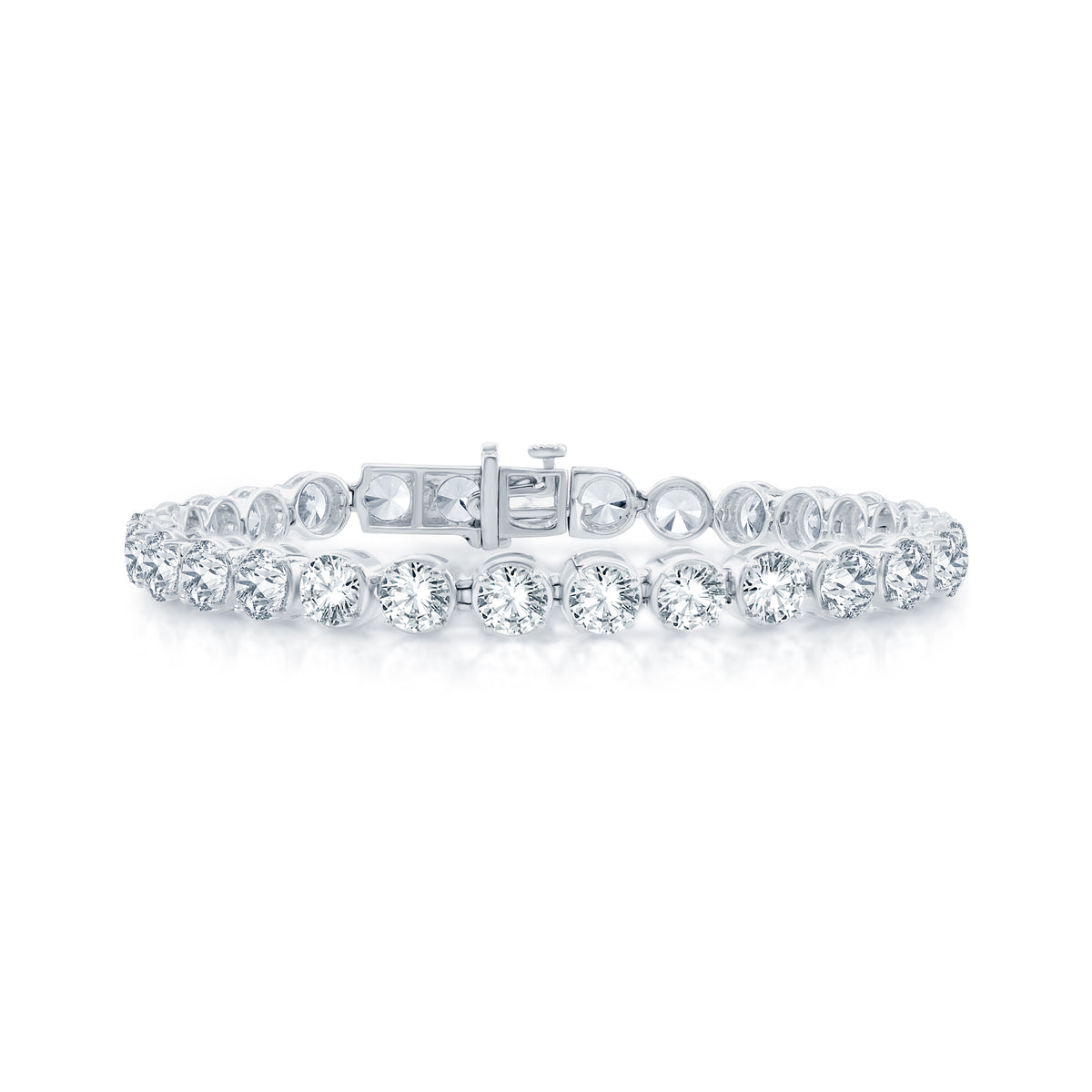 14Kt White Gold Tennis Bracelet with 3Cttw Natural Diamonds