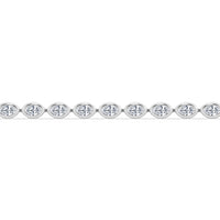 14Kt White Gold 7" Tennis Bracelet with 2.50Cttw Natural Bezel Set Marquise Diamonds