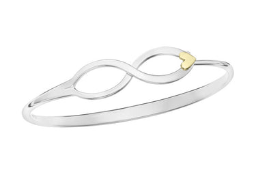 E.L. Designs Sterling Silver Endless Bracelet with 14Kt Yellow Gold Heart-LM