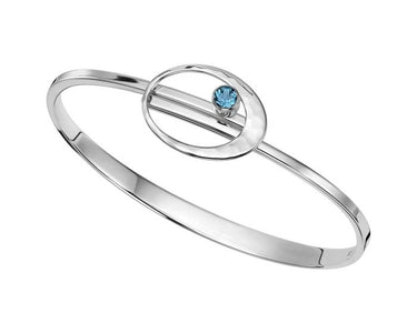 E.L. Designs Sterling Silver Elliptical Elegance Bracelet with Blue Topaz - Medium