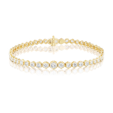 18Kt Yellow Gold Graduated 3.65cttw Diamond Tennis Bracelet