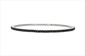 18Kt White Gold Extensible Bracelet with Natural Black Diamonds