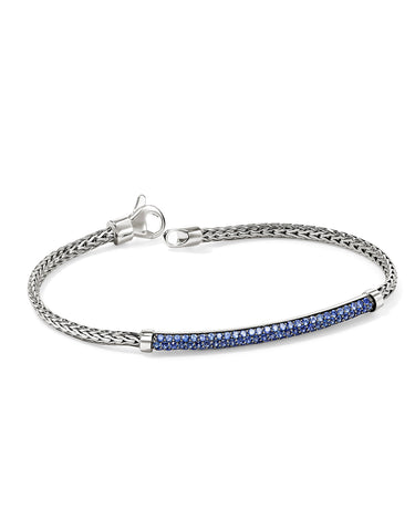 John Hardy Essential Pave Bracelet in Sterling Silver with Gemstones
