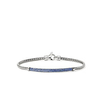 John Hardy JH Essentials Sterling Silver 2.5mm Pavé Blue Sapphire Bracelet