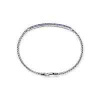 John Hardy JH Essentials Sterling Silver 2.5mm Pavé Blue Sapphire Bracelet