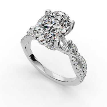 14K WHITE O ENGAGEMENT RING ERHL1914 - Size 7.25