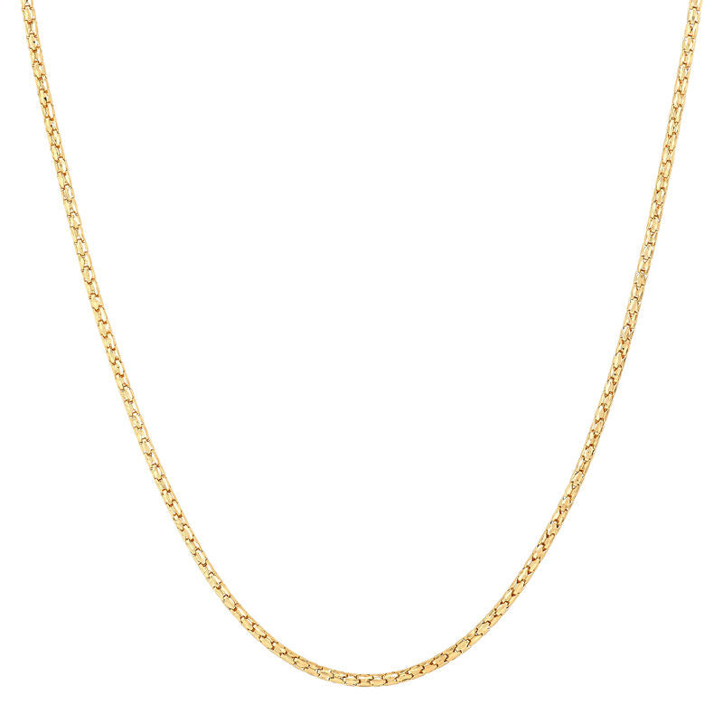 14Kt Yellow Gold 1.2mm 18" Bird Cage Chain Necklace