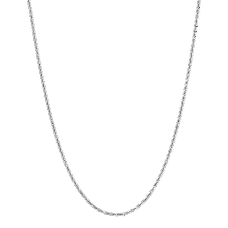 14Kt White Gold 1.25mm 18" Twist Criss-Cross Chain Necklace