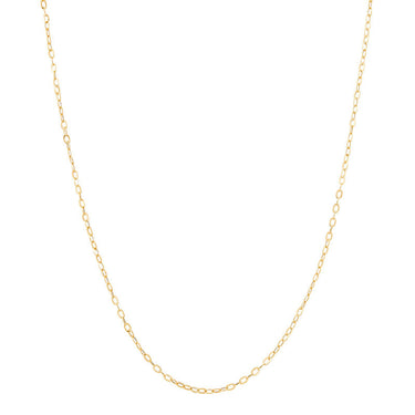 14Kt Yellow Gold 1.55mm 18" Flat Rolo Chain Necklace