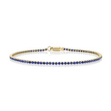 SHY Creation 14Kt Yellow Gold Blue Sapphire Micro-Tennis Bracelet