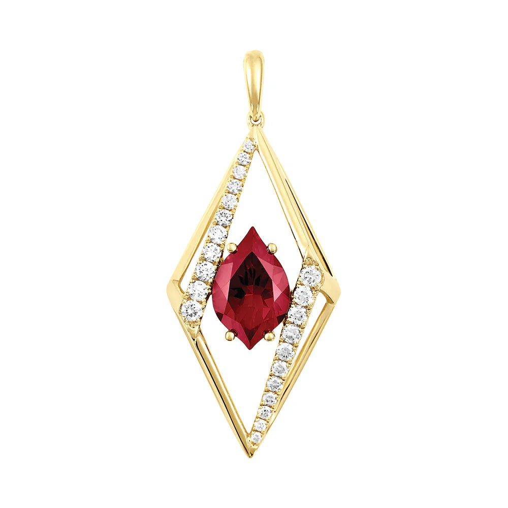 14kt Yellow Gold Chatham Lab-Created Ruby Pendant