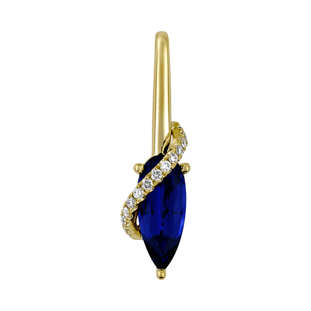 14kt Yellow Gold Chatham Lab-Created Blue Sapphire Pendant