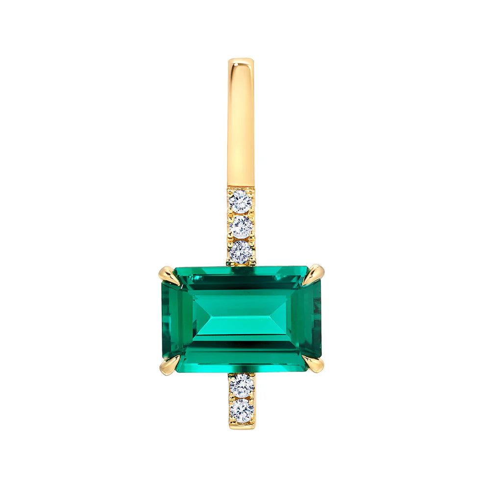 14kt Yellow Gold Chatham Lab-Created Emerald Pendant