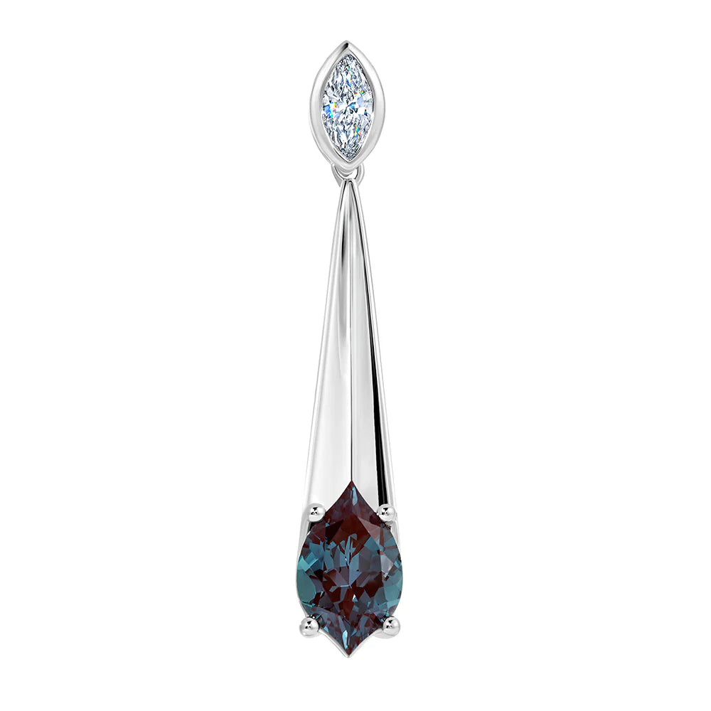 14kt White Gold Chatham Lab-Created Alexandrite Pendant