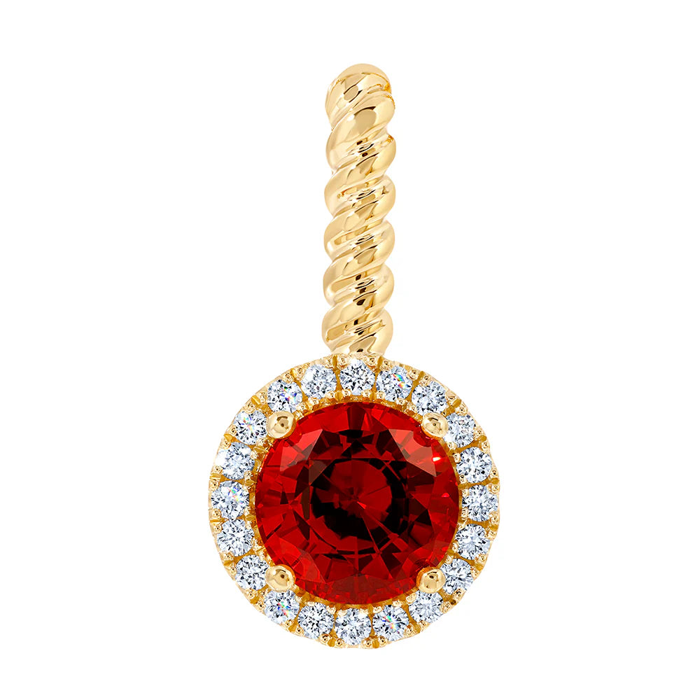 14kt Yellow Gold Chatham Lab-Created Ruby Pendant