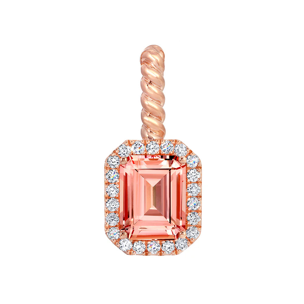 14kt Rose Gold Chatham Lab-Created Champagne Sapphire Pendant