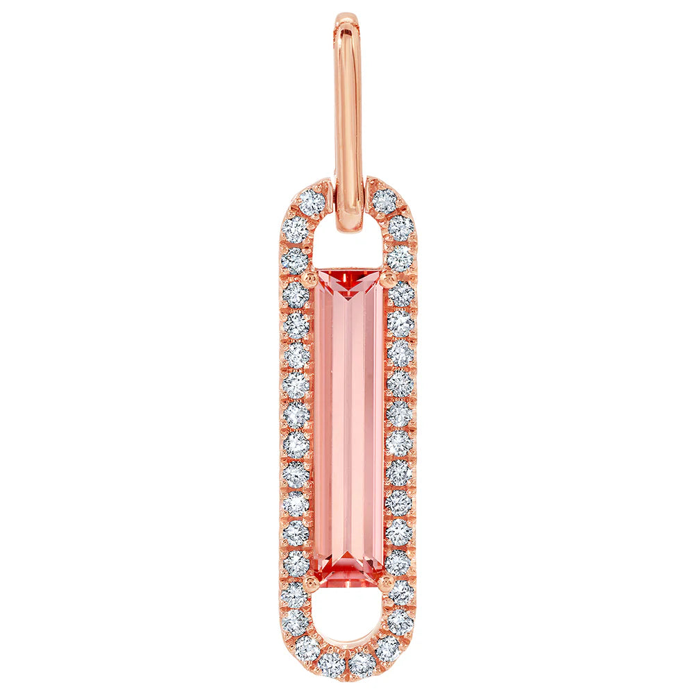 14kt Rose Gold Chatham Lab-Created Champagne Sapphire Pendant