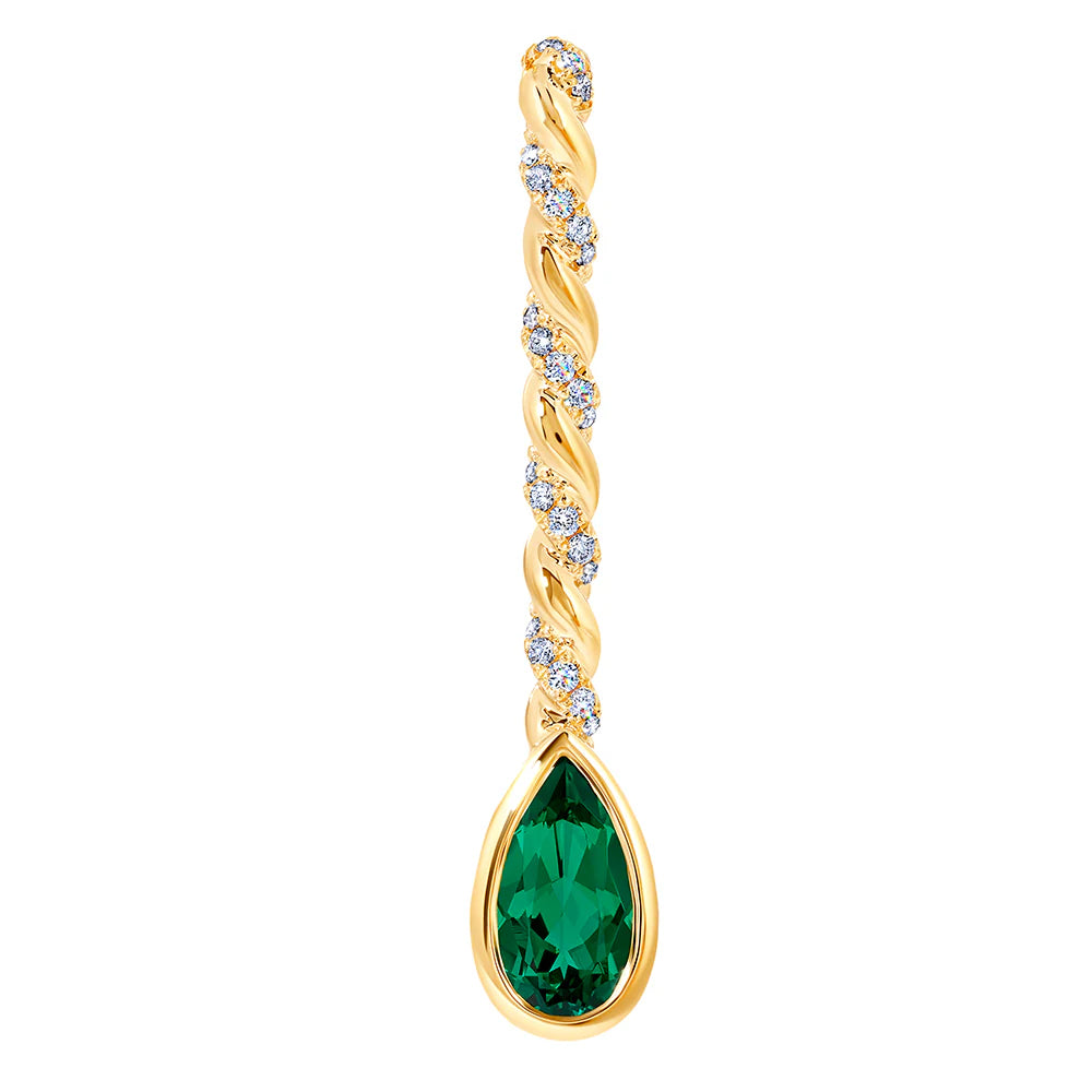 14kt Yellow Gold Chatham Lab-Created Emerald Pendant