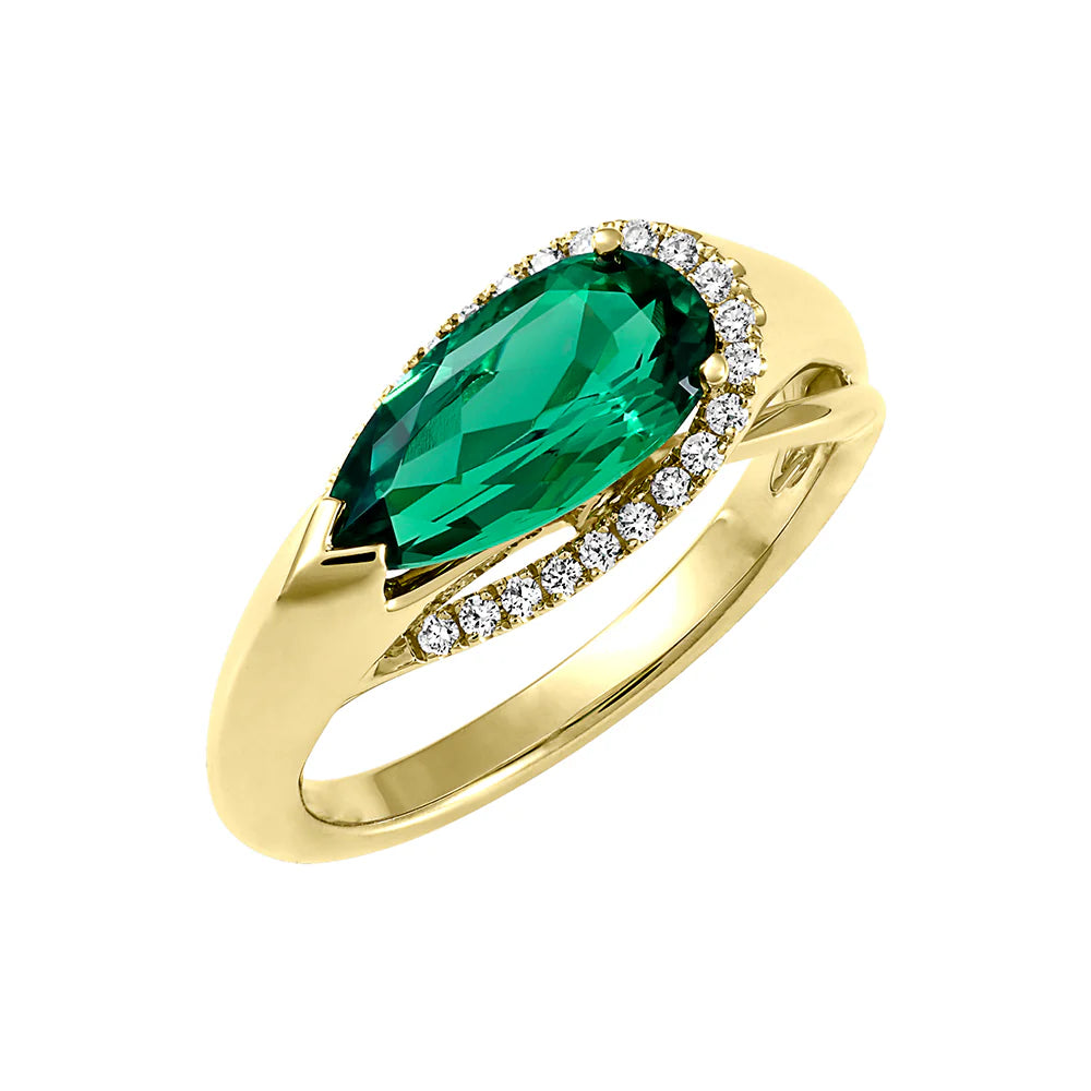 14kt Yellow Gold Chatham Lab-Created Emerald Ring