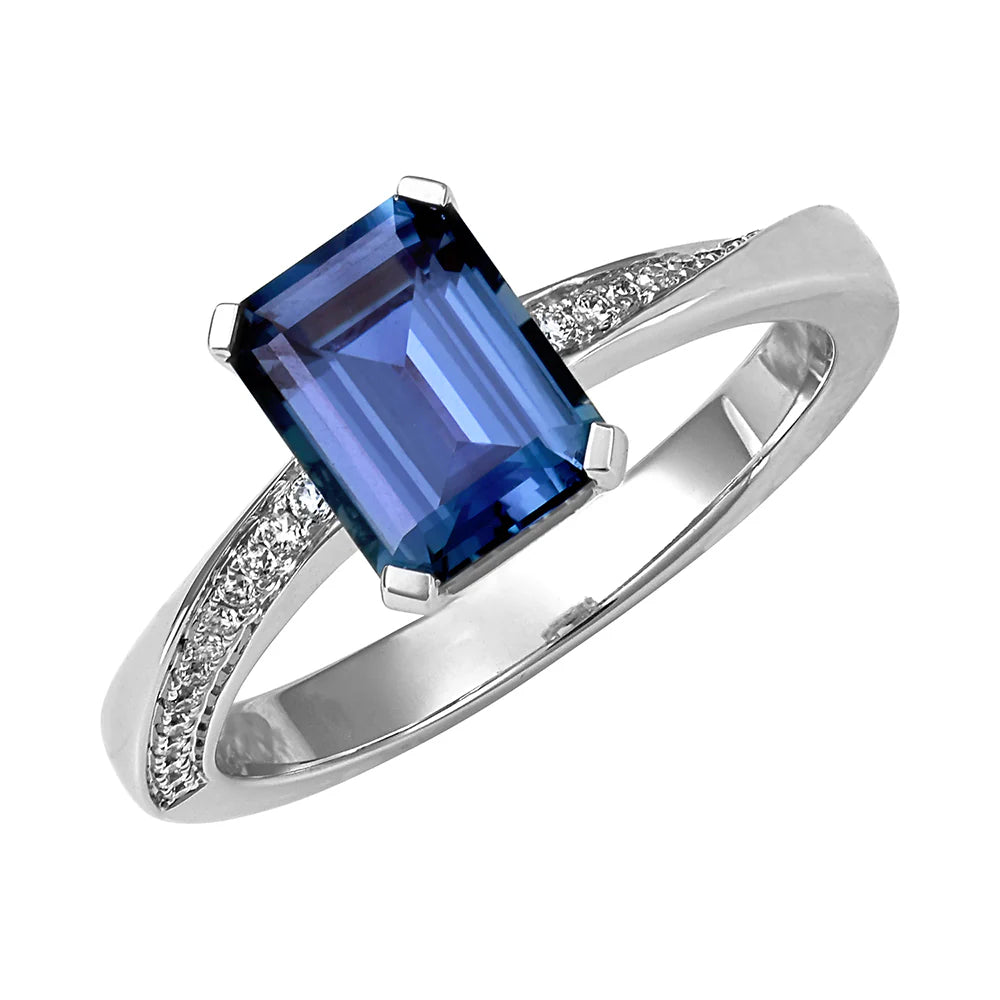 14kt White Gold Chatham Lab-Created Alexandrite Ring