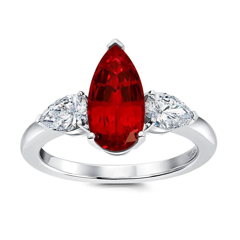 14kt White Gold Chatham Lab-Created Ruby Ring