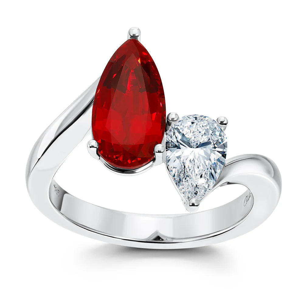 14kt White Gold Chatham Lab-Created Ruby Ring