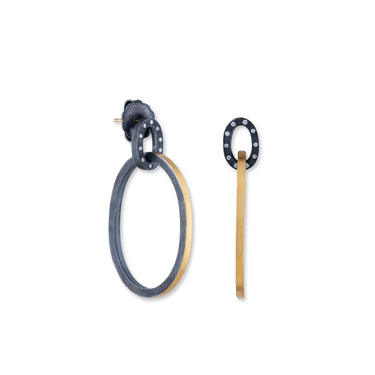 Lika Behar 24Kt Fusion Gold & Oxidized Sterling Silver "Caroline" Earrings