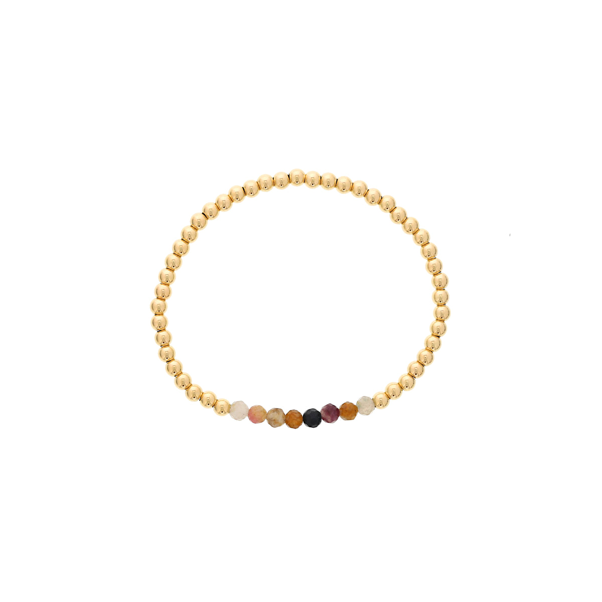 Dee Berkley 4mm Gold Filled Beads with 4mm Tourmaline Bar Bracelet
