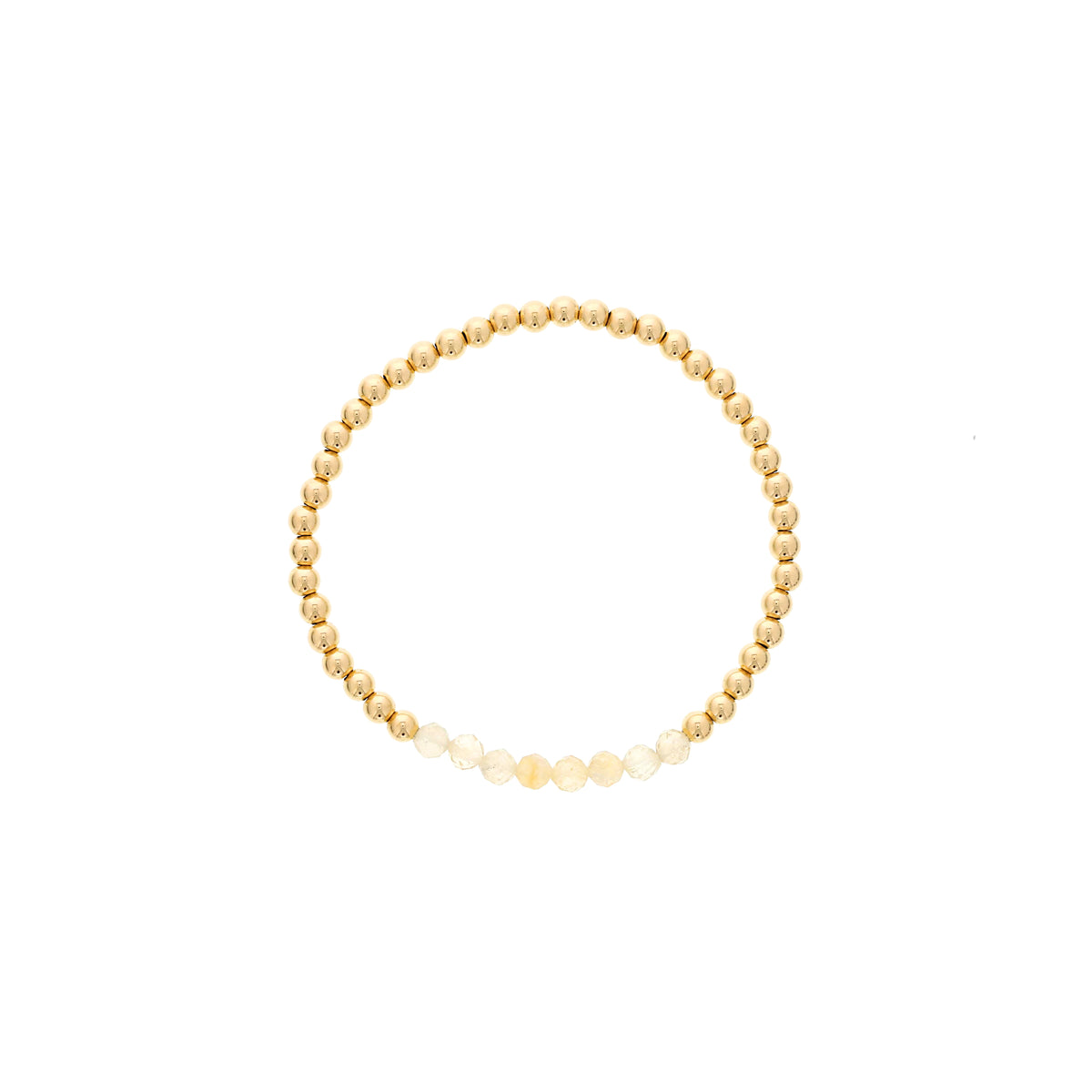 Dee Berkley 4mm Gold Filled Beads with 4mm Citrine Bar Bracelet