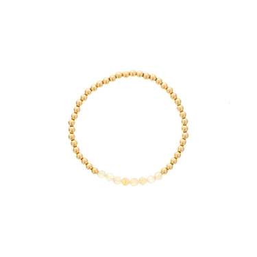 Dee Berkley 4mm Gold Filled Beads with 4mm Citrine Bar Bracelet