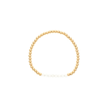 Dee Berkley 4mm Gold Filled Beads with 4mm Clear Quartz Bar Bracelet