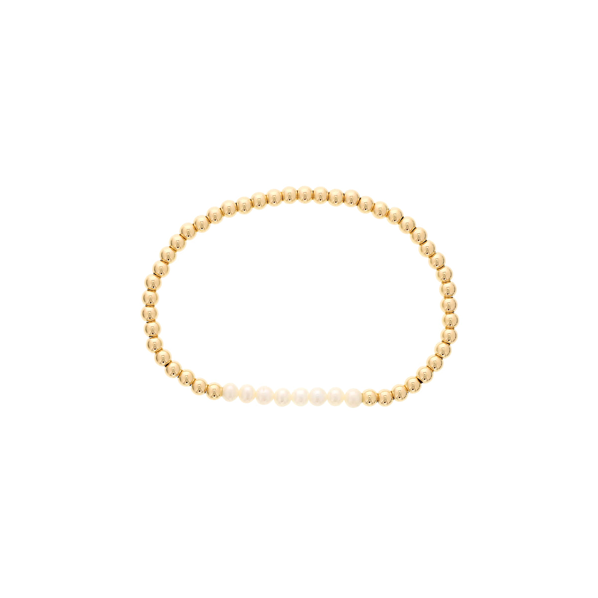 Dee Berkley 4mm Gold Filled Beads with 4mm Pearl Bar Bracelet