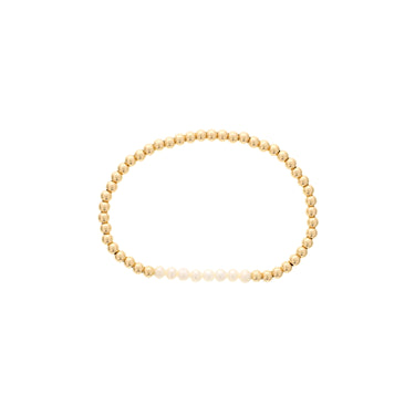 Dee Berkley 4mm Gold Filled Beads with 4mm Pearl Bar Bracelet