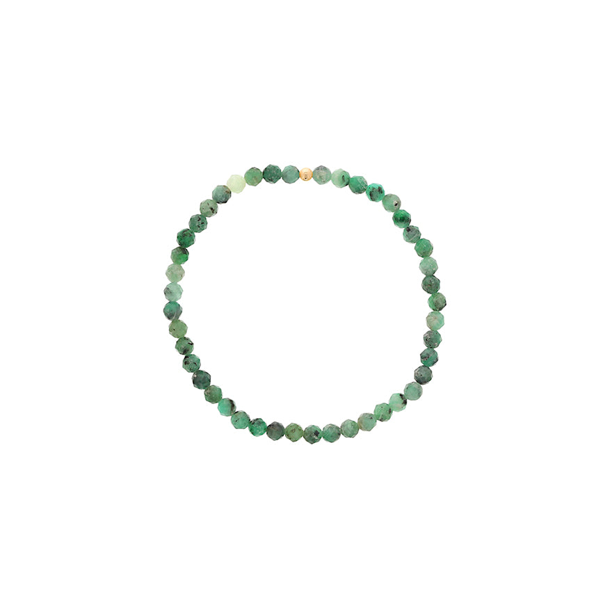 Dee Berkley 4mm Faceted Emerald Bracelet