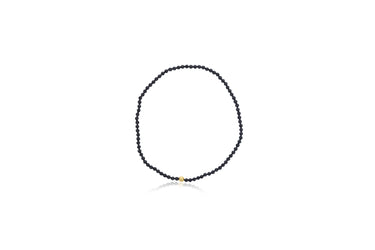 Dee Berkley 2mm Black Spinel with 3mm Gold Filled Finishing Bead Bracelet