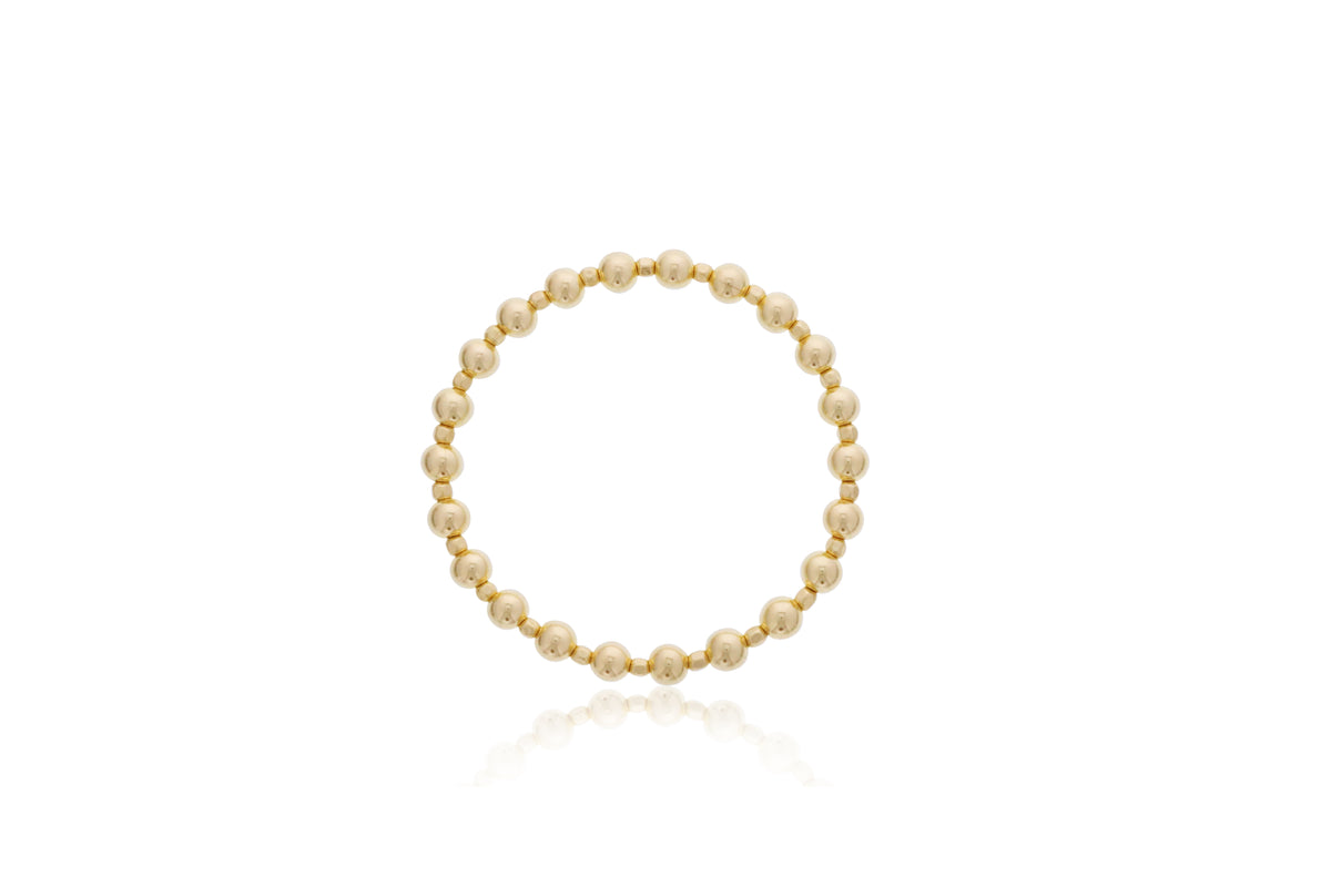 Dee Berkley Alternating 5mm/4mm Gold Filled Shine Bright Bead Bracelet