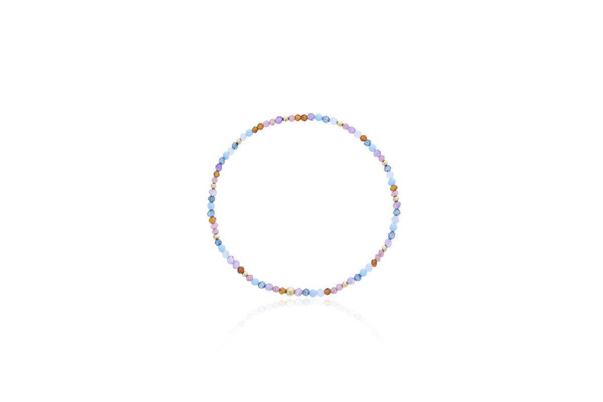 Dee Berkley 2mm Multicolor and Gold Filled Bead Bracelet